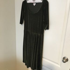 Lularoe Green Velvet Nicole Dress